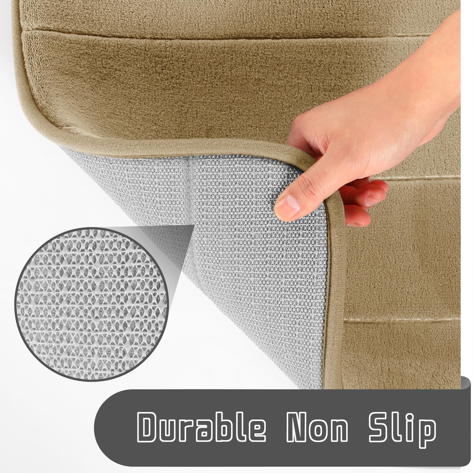 Yimobra Memory Foam Bath Mat Set, 2 Pieces Soft Bathroom Rugs,31.5X19.8 And 24X20.4 U-Shaped For Bathroom Rugs, Toilet Mats, Wat